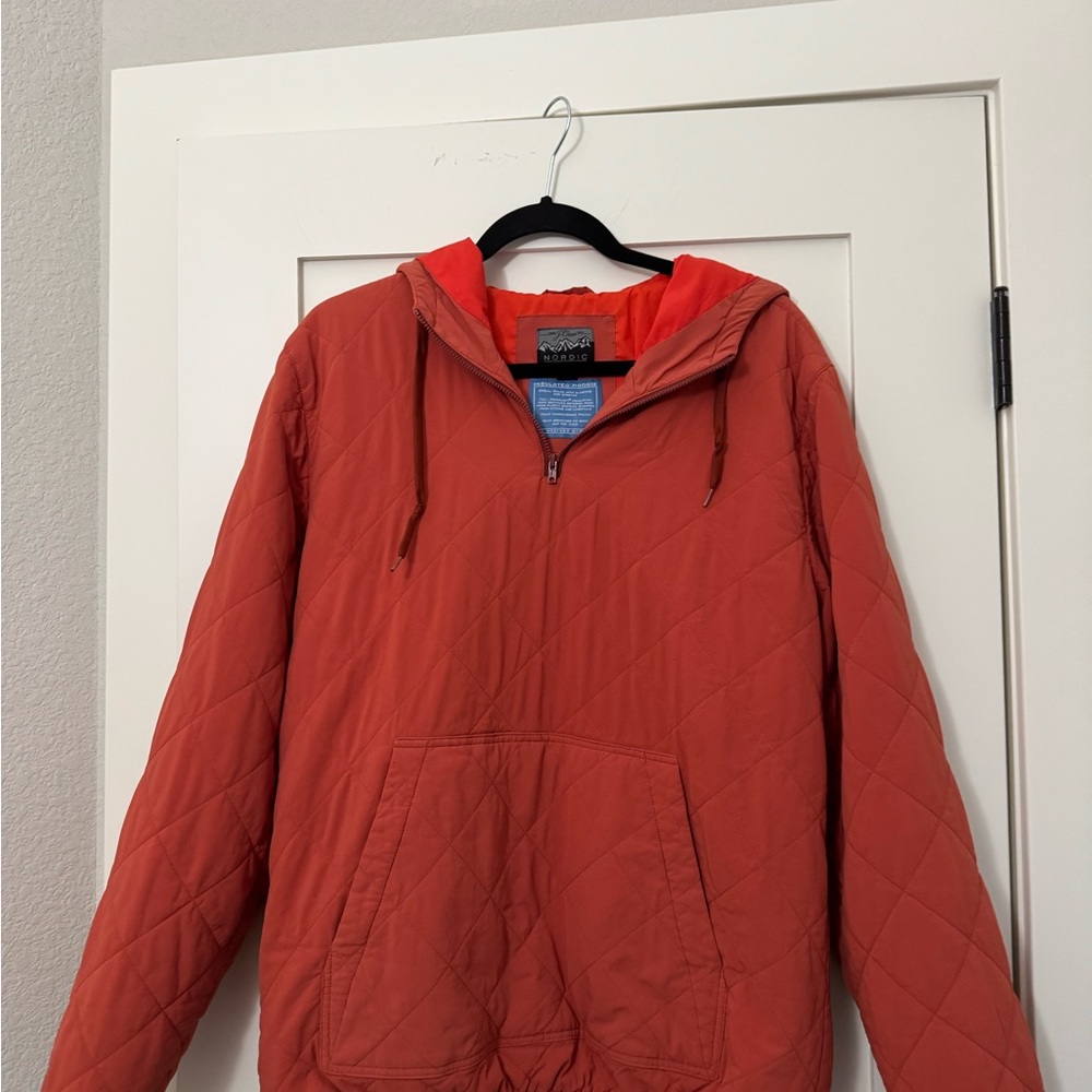 J. Crew Men's Quilted Red Puffer Jacket